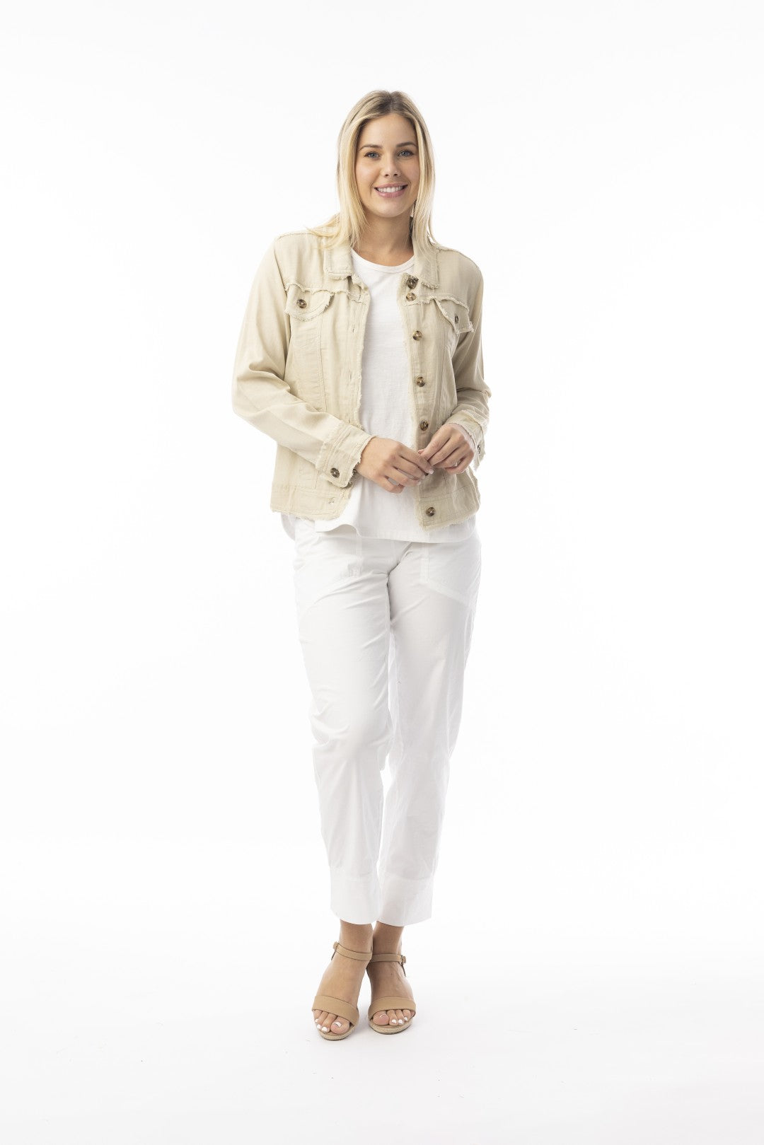Linen Essentials Jacket Sand