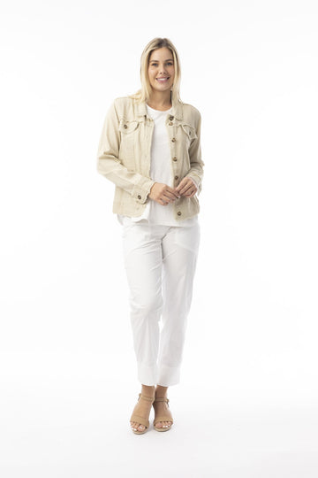 Linen Essentials Jacket Sand