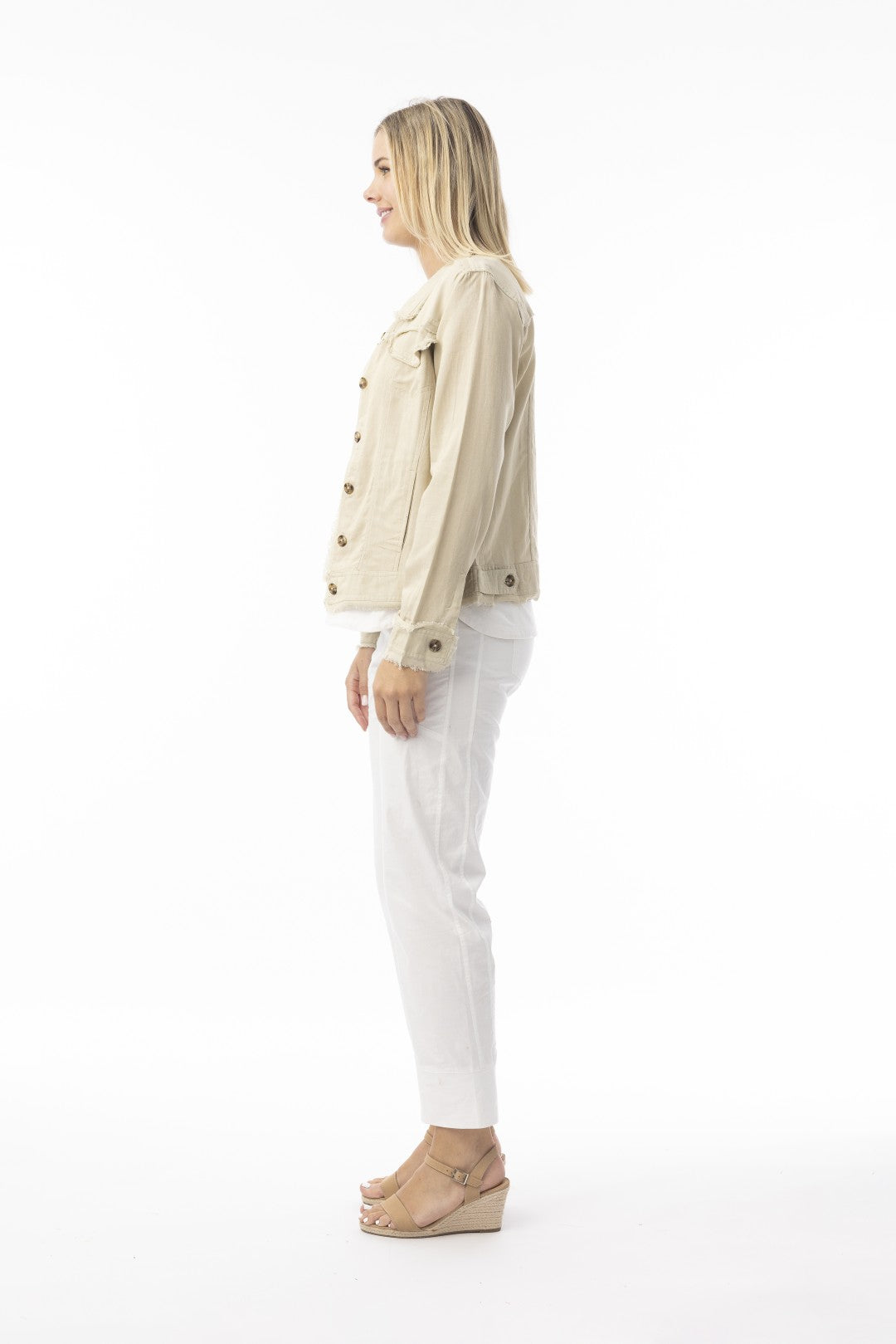 Linen Essentials Jacket Sand