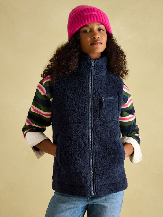 Mallory Navy blue Fleece Gilet