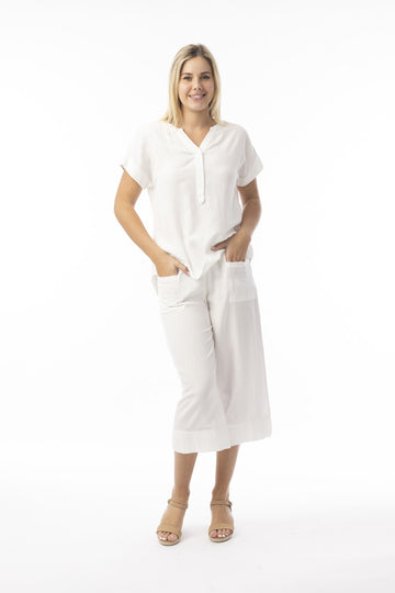 Linen Essentials Pant White