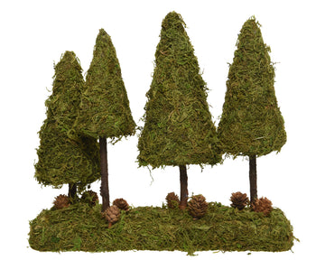 Moss Mini Trees With Pinecones