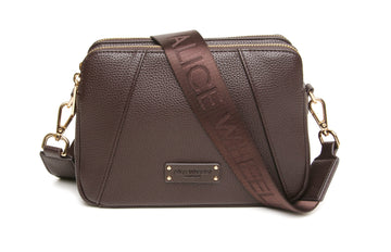 Chocolate Brown - Kensington Crossbody Bag (Double Zip)