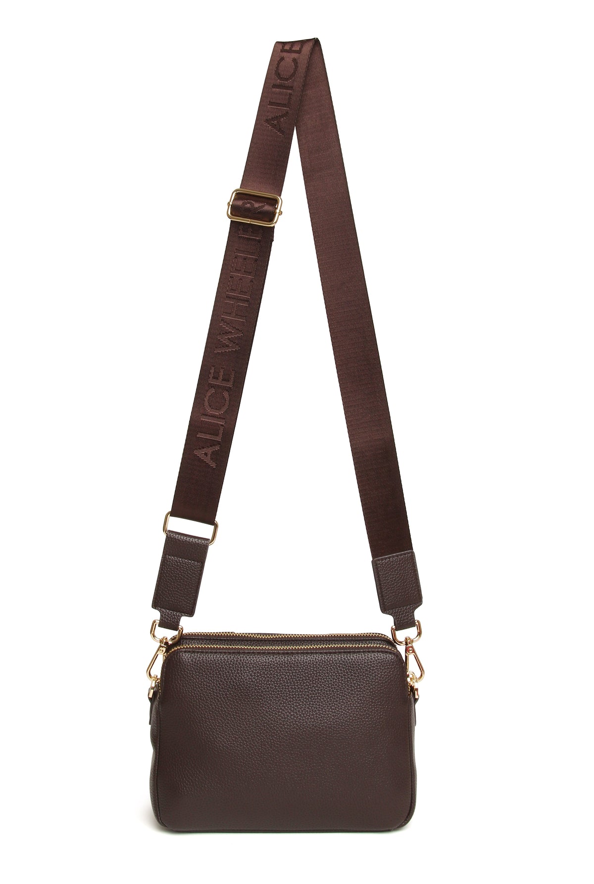 Chocolate Brown - Kensington Crossbody Bag (Double Zip)