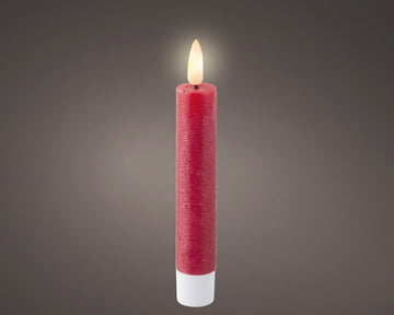 Lumineo LED Wick Dinner Candle - Red (14.5 cm)