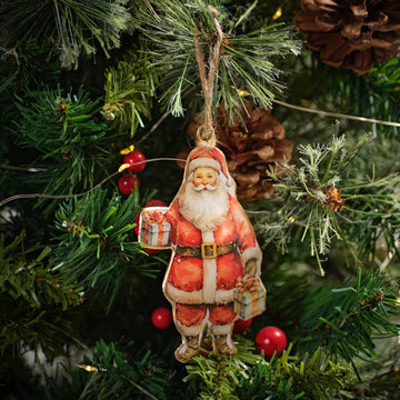 Xmas Metal Vintage Santa Shaped Hanger
