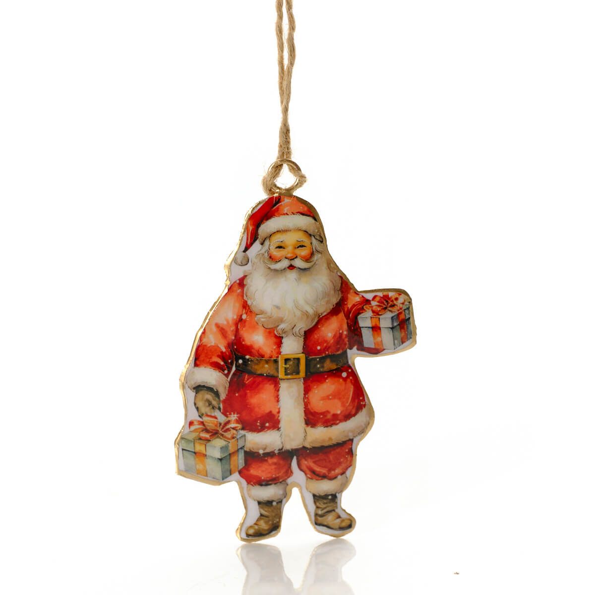 Xmas Metal Vintage Santa Shaped Hanger