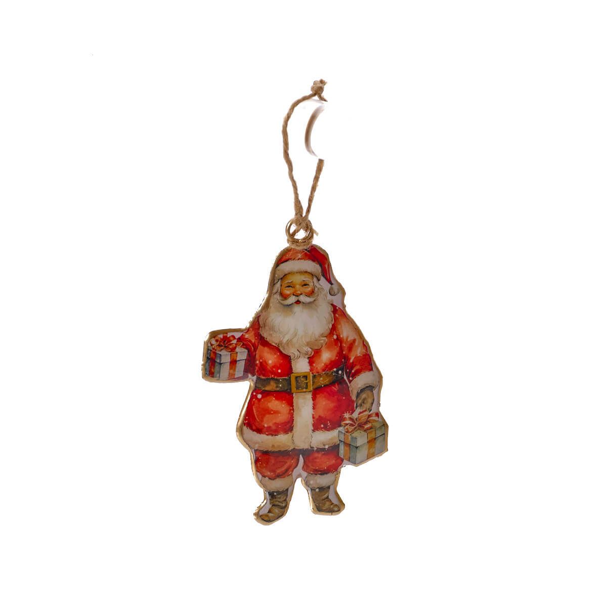 Xmas Metal Vintage Santa Shaped Hanger
