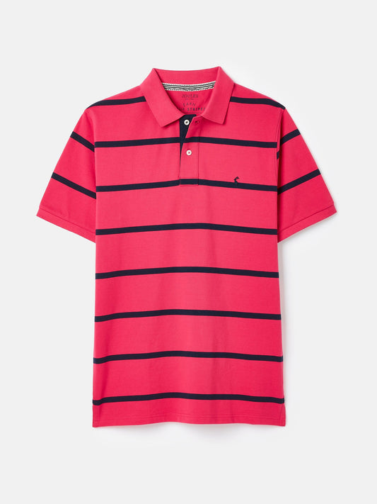 Filbert Pink/Navy Classic Fit Striped Polo Shirt