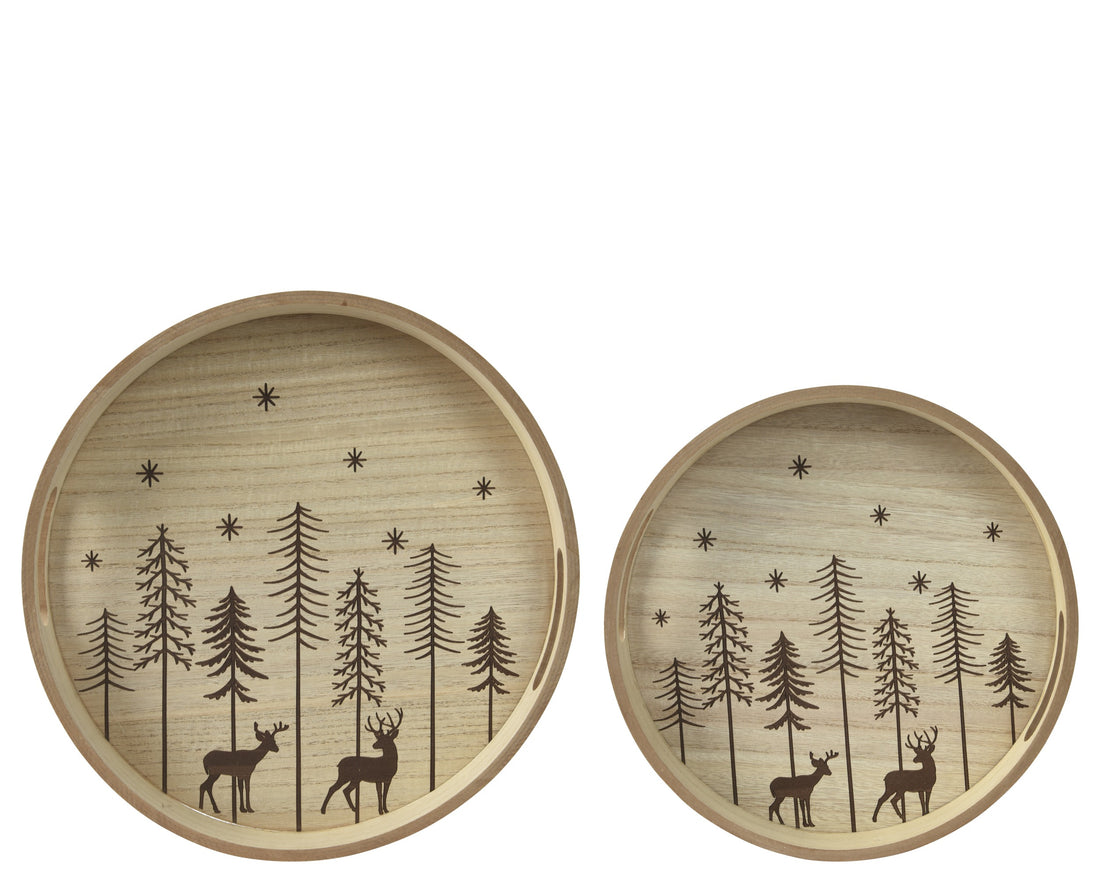 Decoris Round MDF Tree Print Tray