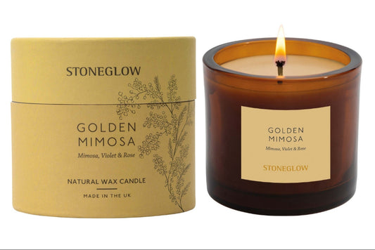 The Walled Garden - Golden Mimosa - Mimosa | Violet | Rose - Scented Natural Wax Candle Tumbler (79 x 89mm)