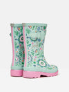 Jnr Teal Blue Printed Wellies