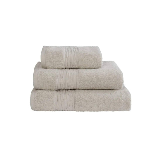 Towel With Linen Blend Insert Border Linen - RUTHERFORD & Co