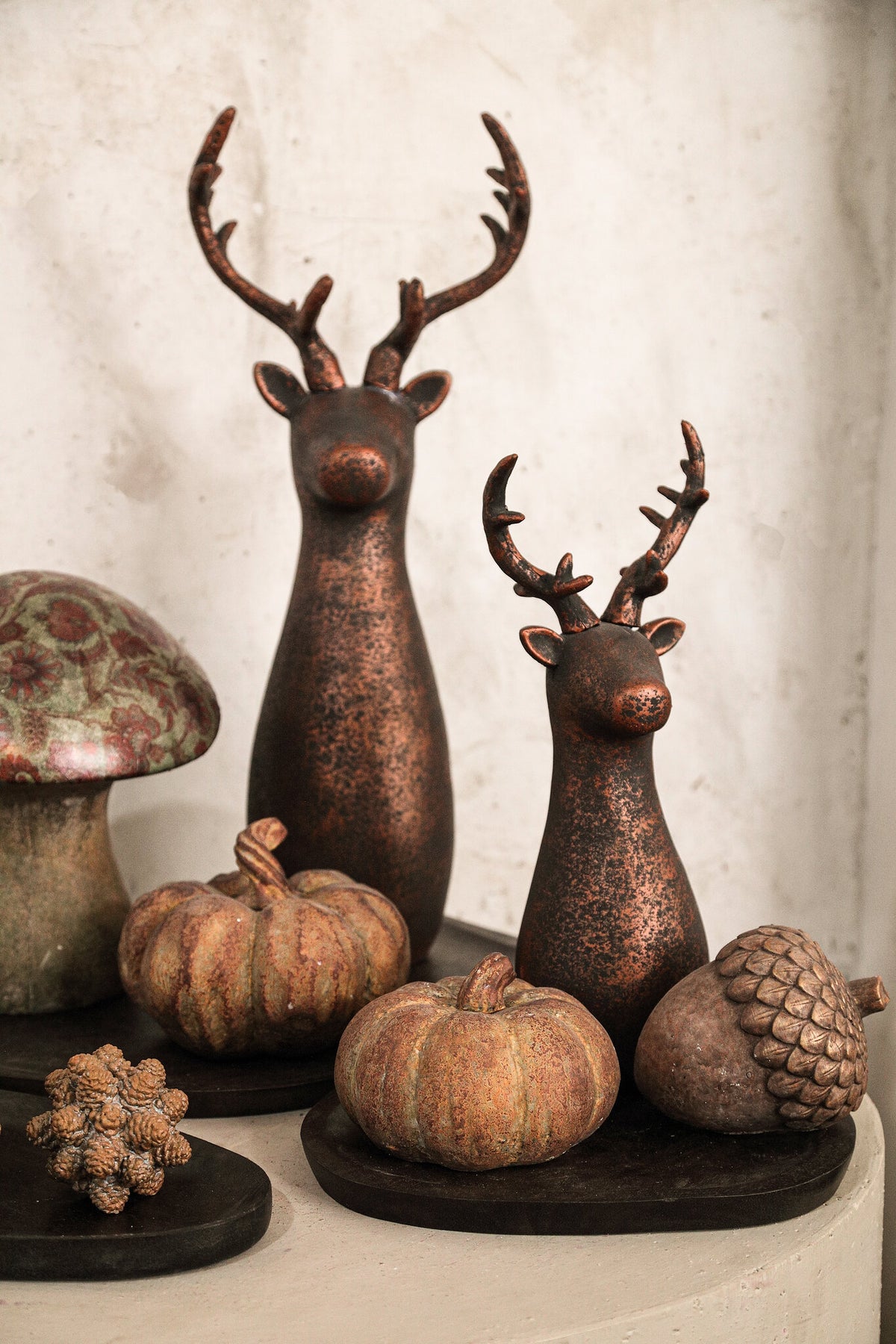 Yunis Rust Cement Pumpkin Ornament – Small