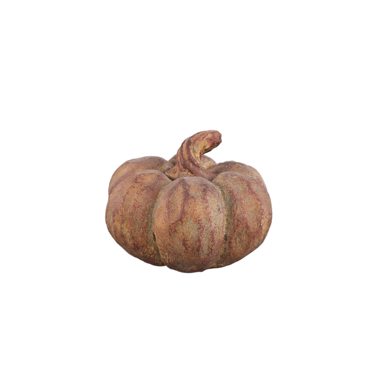 Yunis Rust Cement Pumpkin Ornament – Small