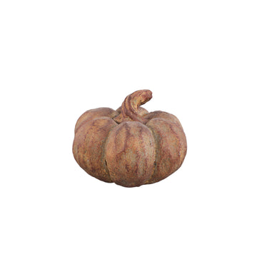 Yunis Rust Cement Pumpkin Ornament – Small
