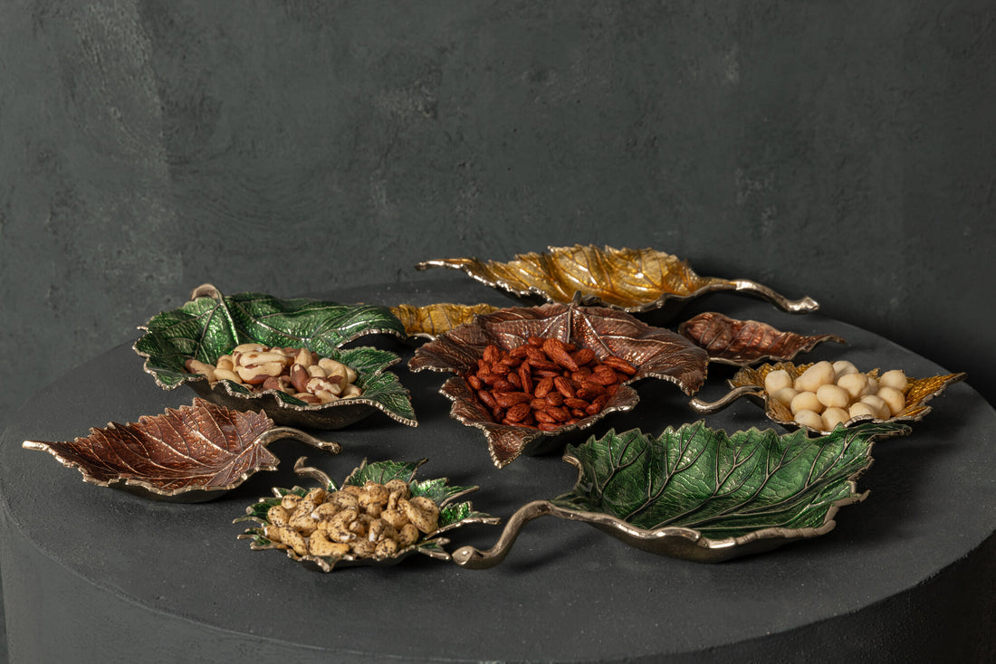 Plumie Gold Cast Aluminium Beech Leaf Bowl