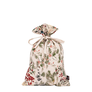 Camon Cream Leaf Print Cotton Bag – Medium