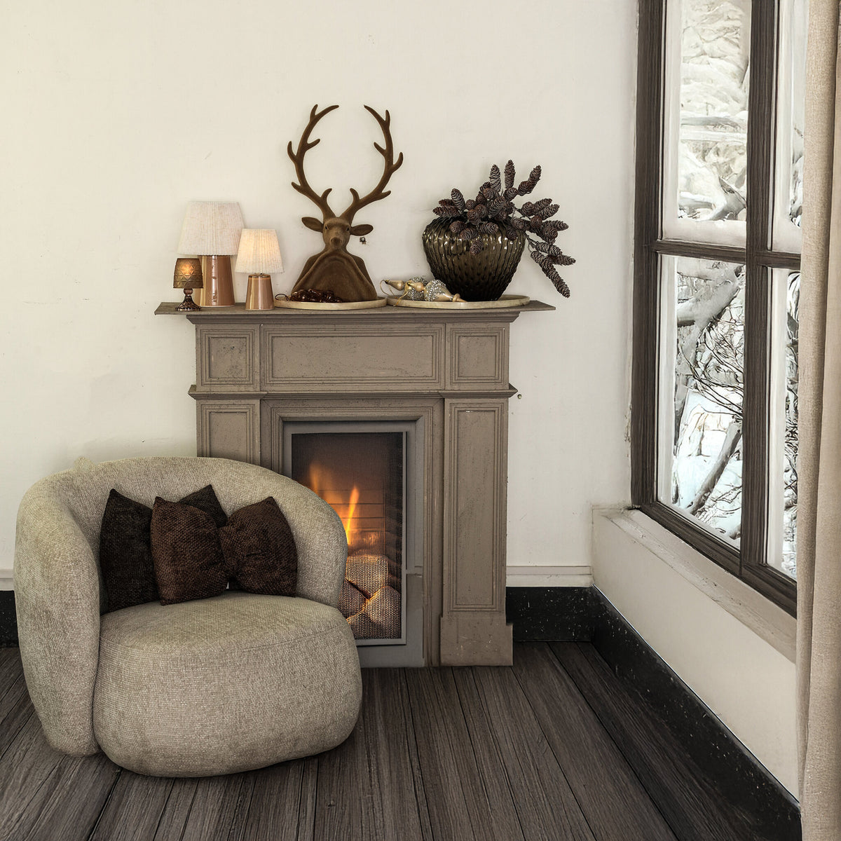 Lynetta Brown Bow Cushion