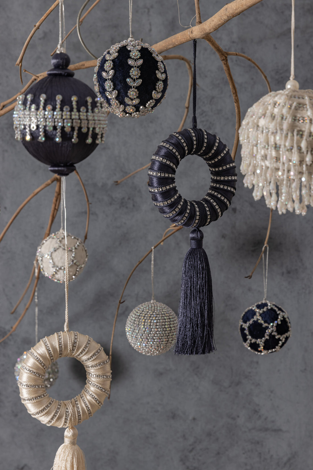 Mardie White Hanging Bauble with Pearls