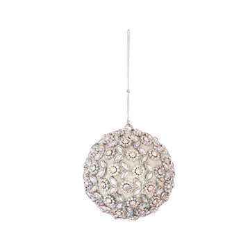 Mardie Silver Bauble with Floral Beading