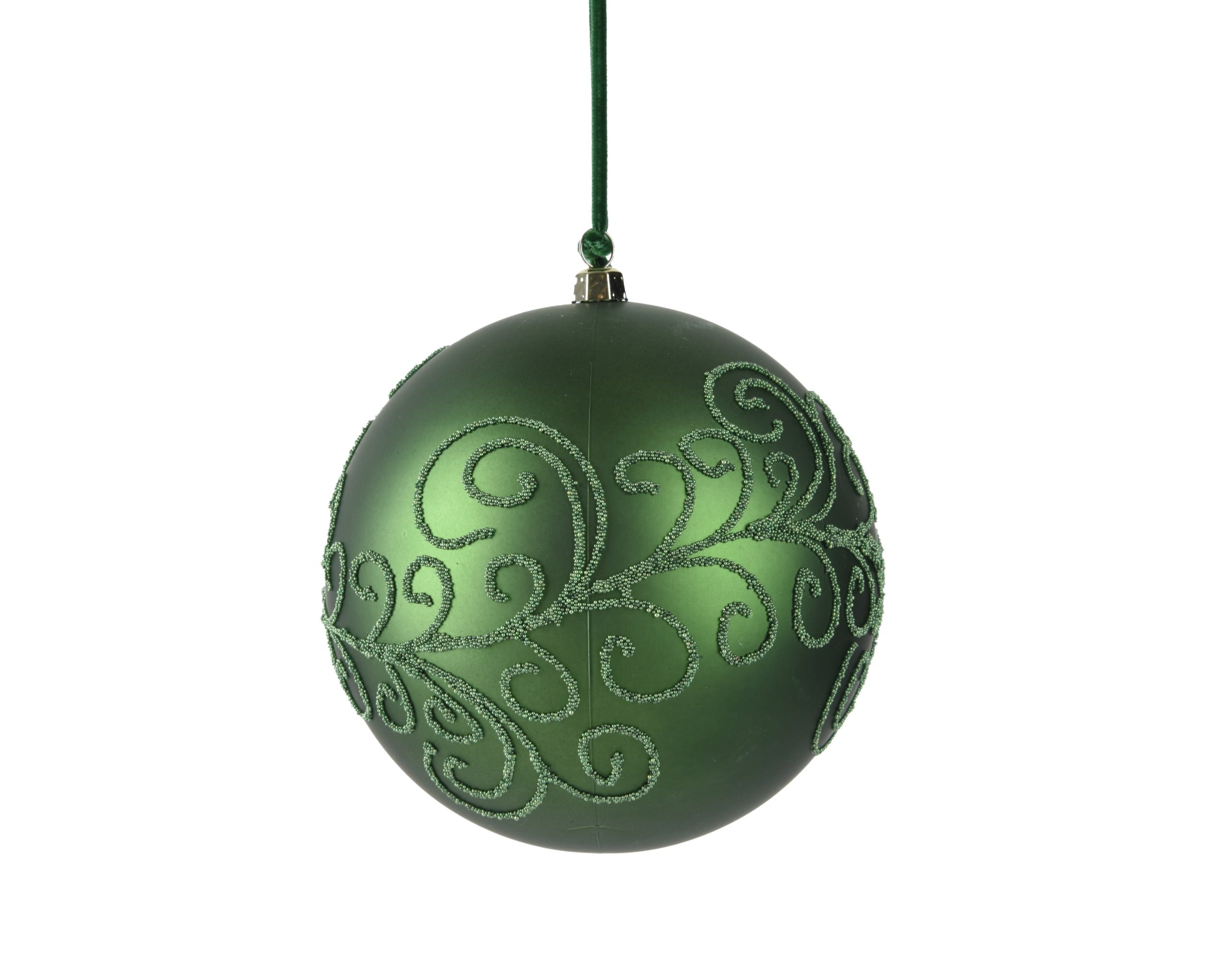 Decoris Decorated Shatterproof Christmas Bauble - Pine Green