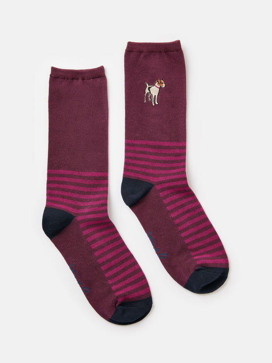 Embroidered Purple Socks