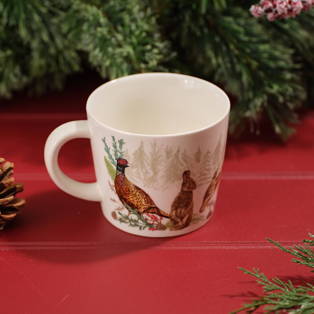 Woodland Noel Stoneware Wrap Around Mug With Gift Box