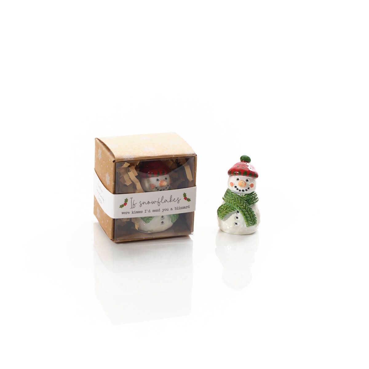 Christmas Tiny World Resin Snowman Keepsake Ornament With Gift Box