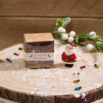 Christmas Tiny World Resin Father Christmas Keepsake Ornament With Gift Box