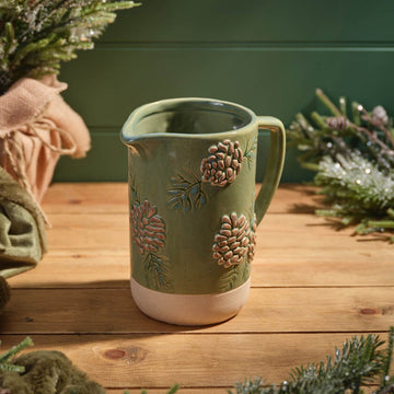Evergreen Christmas Stoneware Decorative Jug