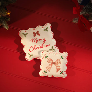 Merry Little Bows Stoneware Double Decorative Dish