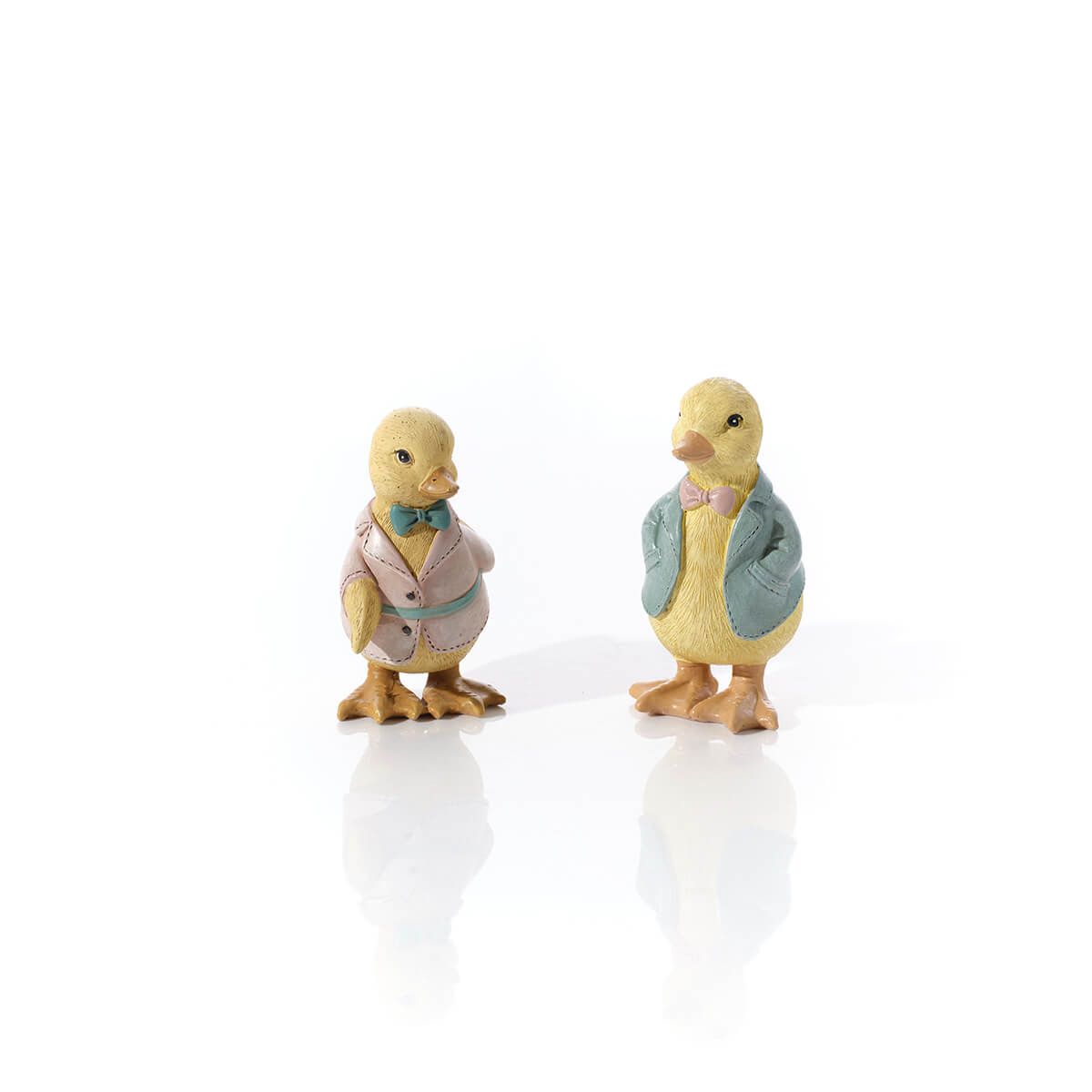 Meadow Fields Polyresin Dressed Boy and Girl Chick Ornament 2 Asst