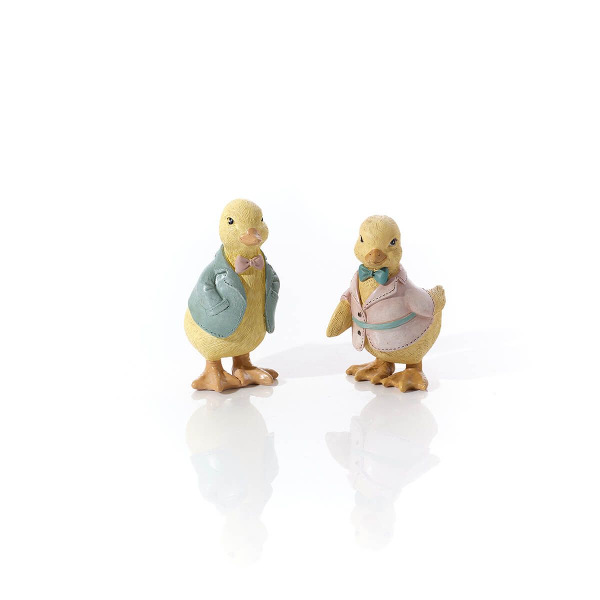 Meadow Fields Polyresin Dressed Boy and Girl Chick Ornament 2 Asst