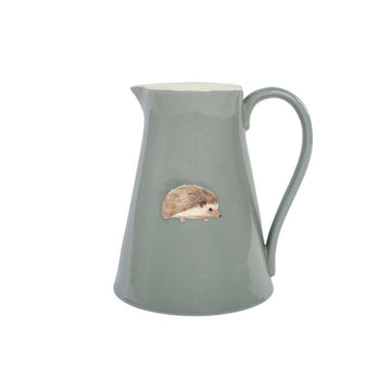 HEDGEHOG JUG GREY EMBOSSED STONEWARE