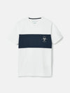 Denton White Colourblock Jersey Crew Neck T-Shirt
