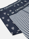 Crown Joules Navy Crest Cotton Boxer Briefs (2 Pack)