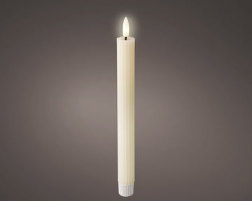 Lumineo LED Wick Dinner Candle - Beige (24.5 cm)