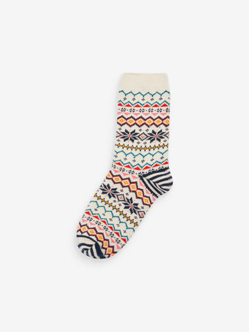 Lucille Cream Fairisle Socks