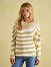 New Harbour Cream Gold Boat Neck Breton Top