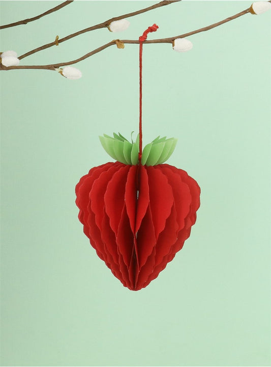 Medium Paper Decoration - Honeycomb Strawberry