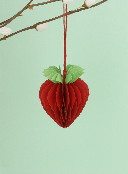 Small Paper Decoration - Honeycomb Strawberry