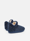 Jnr Cabin Navy Slipper Boots