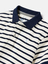 Filbert Navy Blue Striped Pique Cotton Polo Shirt