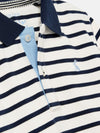 Filbert Navy Blue Striped Pique Cotton Polo Shirt