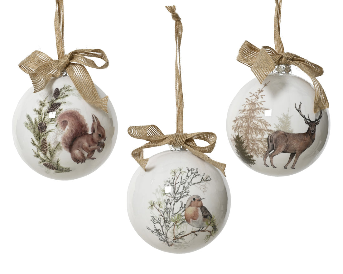 Decoris Hanging Bauble White - Assorted