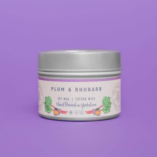 Plum & Rhubarb Small Tin Candle - RUTHERFORD & Co