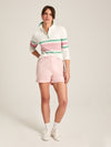 Fairfield Cream/Pink/Green Long Sleeve Ribbed Polo Shirt