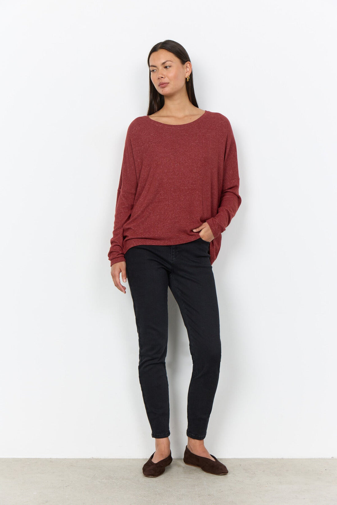 SC-BIARA 1 Blouse Ruby red
