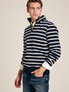 Alistair Navy/White Quarter Zip Cotton Sweatshirt